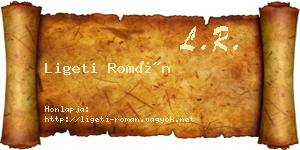 Ligeti Román névjegykártya